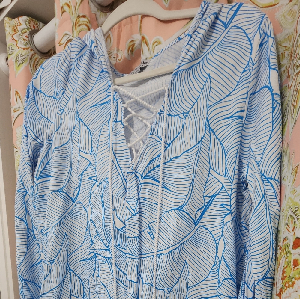 Coastal Beach cover up with hood size L